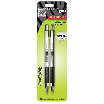 Image for Zebra® G-301® 0.7 Millimeter Black Ink Medium Point Retractable Pen, Pack Of 2 from HD Supply