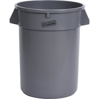 Maintenance Warehouse® 32 Gallon Round Waste Receptacle w/ Handle (Gray)