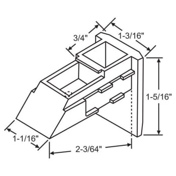 Balance Top Sash Guide, 1-3/16 Top X 1-1/16 Bottom X 2-3/64" Length, Black