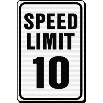 HY-KO "SPEED LIMIT 10" Sign, 12 x 18", Reflective Aluminum