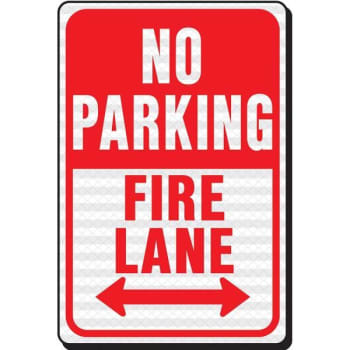 HY-KO "NO PARKING Fire Lane" Sign, 12 x 18", Reflective Aluminum