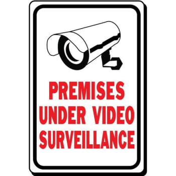 HY-KO "Premises Under Video Surveillance" Sign, 12 x 18" Heavy Duty Aluminum