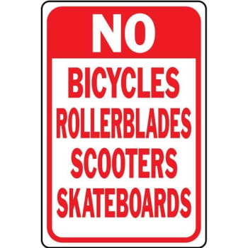 Image for Hy-Ko "no Bicycles/skateboards" Sign, 12 X 18" Heavy Duty Aluminum from HD Supply