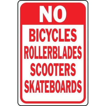 Image for Hy-Ko "no Bicycles/rollerblades/skateboards" Sign, 12 X 18" Heavy Duty Aluminum from HD Supply
