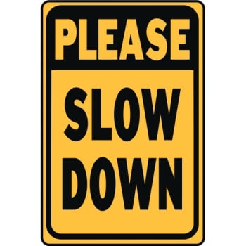 HY-KO "Please Slow Down" Sign, 12 x 18" Standard Aluminum