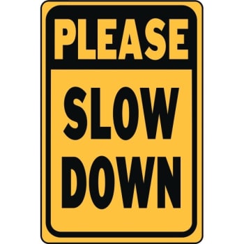 Image for HY-KO "Please Slow Down" Sign, 12 x 18" Heavy Duty Aluminum from HD Supply