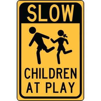 HY-KO "Slow Children At Play" Sign, 12 x 18" Heavy Duty Aluminum