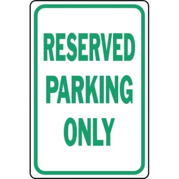 HY-KO "RESERVED Parking Only" Sign, 12 x 18" Standard Aluminum