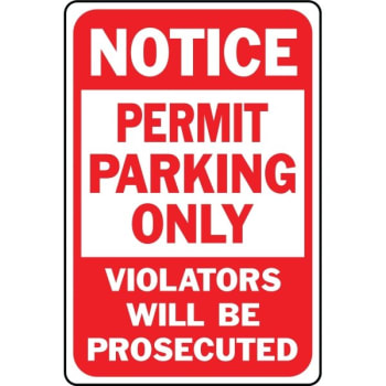 HY-KO "Notice Permit Parking" Sign, 12 x 18" Heavy Duty Aluminum
