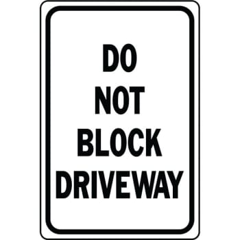 Image for HY-KO "Do Not Block Driveway" Sign, 12 x 18" Standard Aluminum from HD Supply