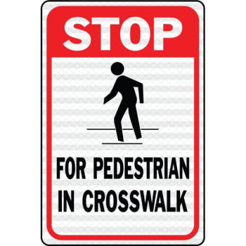 Image for Hy-Ko "stop For Pedestrian" Sign, 12 X 18" Reflective Heavy Duty Aluminum from HD Supply
