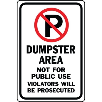 Image for HY-KO Heavy-Duty Aluminum Dumpster Area Not For Public Use Sign from HD Supply