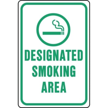 Image for HY-KO "Designated Smoking Area" Sign, 12 x 18" Standard Aluminum from HD Supply
