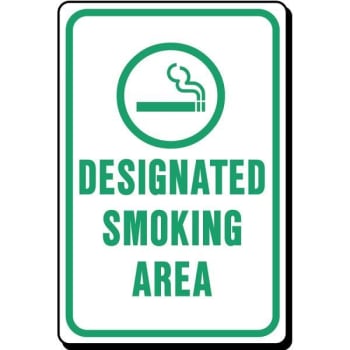 Image for Hy-Ko "designated Smoking Area" Sign, 12 X 18" Heavy Duty Aluminum from HD Supply