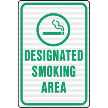 Image for HY-KO "Designated Smoking Area" Sign, 12 x 18" Reflective Heavy Duty Aluminum from HD Supply