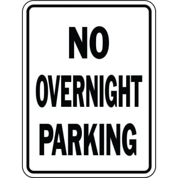 HY-KO "No Overnight Parking" Sign, 18 x 24" Heavy Duty Aluminum