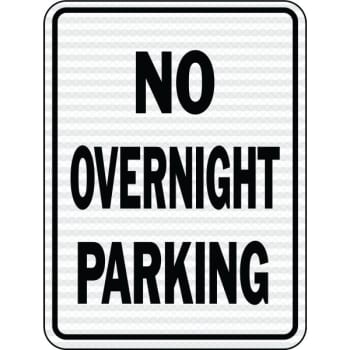 HY-KO "No Overnight Parking" Sign, 18 x 24" Reflective Heavy Duty Aluminum