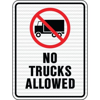 Image for HY-KO "No Trucks Allowed" Sign, 18 x 24" Reflective Heavy Duty Aluminum from HD Supply