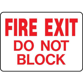 Image for Hy-Ko "Fire Exit Do Not Block" Sign, 10 X 14" Standard Aluminum from HD Supply
