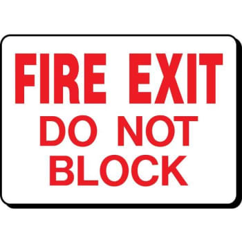 Image for Hy-Ko "Fire Exit Do Not Block" Sign, 10 X 14" Heavy Duty Aluminum from HD Supply