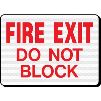 Image for Hy-Ko "Fire Exit Do Not Block" Sign, 10 X 14" Reflective Heavy Duty Aluminum from HD Supply