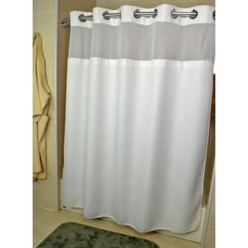 Kartri Hang2It Chrome Buckles Luxor Waffle Shower Curtain 72X74 White With 10.5" Window And Snap, Case Of 12