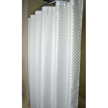 Image for Kartri Satin Box Shower Curtain 72X72 White Tone On Tone 100% Polyester, Case Of 12 from HD Supply