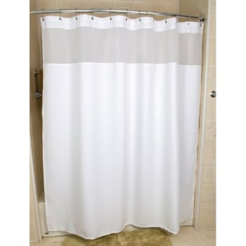 Image for Kartri Urban Waffle Shower Curtain 72x78 White With 10" Window And Shiny Grommets, Case Of 6 from HD Supply