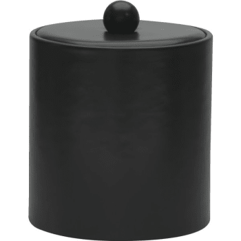 Wescon Lancaster 3 Quart Round Black Leatherette Ice Bucket Paddedlid,case Of 12