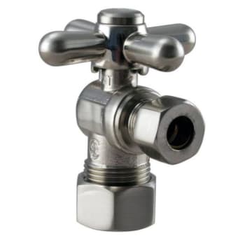 Image for Westbrass Angle Stop 5/8in. Od X 3/ In Od - 1/4-turn Cross Handle Satin Nickel from HD Supply