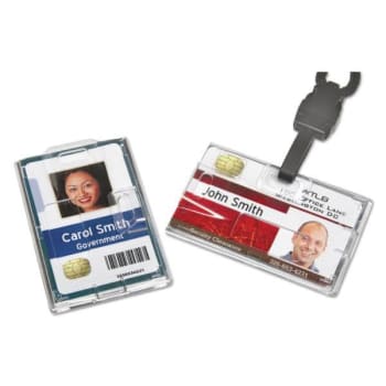 Skilcraft Dual-Sided Name Badge Holder, Clear, Pack Of 250