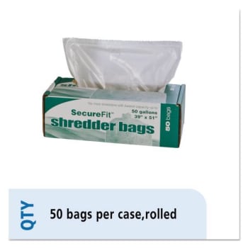 Image for SKILCRAFT Heavy-Duty Shredder Bags, 50 Gal Capacity, Pack Of 50 from HD Supply