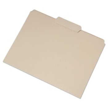 Image for SKILCRAFT Single Tab File Folders, 1/3-Cut, Center, Letter, Manila, Pack Of 100 from HD Supply
