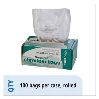Image for Skilcraft Medium-Duty Shredder Bags, 10 Gal Capacity, Box Of 100 from HD Supply