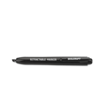 Image for Skilcraft Retractable Permanent Marker, Broad Chisel Tip, Black, Package Of 4 from HD Supply