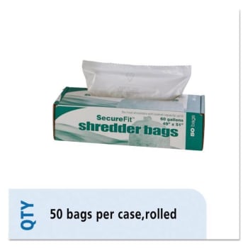 SKILCRAFT Heavy-Duty Shredder Bags, 60 Gal Capacity, Pack Of 50