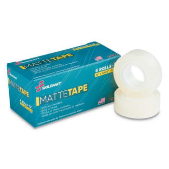 Image for SKILCRAFT Office Tape Matte, 1 Core, 0.75 X 83.33 Ft, Clear, Package Of 6 from HD Supply