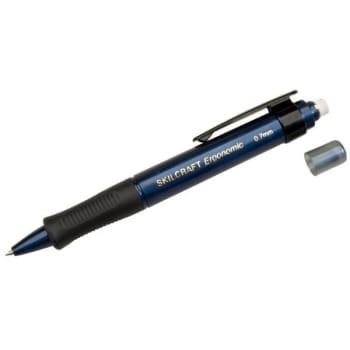 SKILCRAFT Ergonomic Mech Pencil, 0.7 Mm, Black Lead, Blue Barrel, Box Of 6