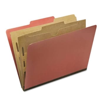 Image for Skilcraft Pocket-Style Folder, 2 Dividers, Legal, Earth Red, Pack Of 10 from HD Supply