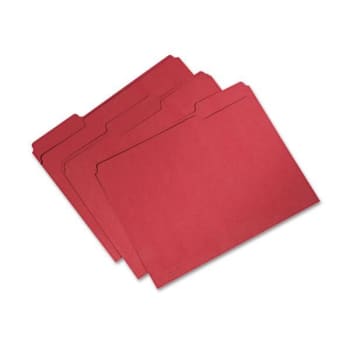 Image for Skilcraft Recycled File Folders, 1/3-Cut 1-Ply Tabs, Letter, Red, Pack Of 100 from HD Supply