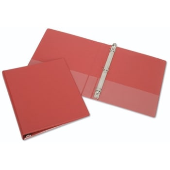 Image for Skilcraft Round Ring Binder, 3 Rings, 1 Capacity, 11 X 8.5, Red from HD Supply