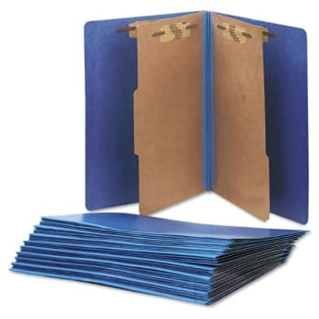 Image for SKILCRAFT Pressboard Top Tab Classification Folder, 2, Dark Blue, Pack Of 10 from HD Supply