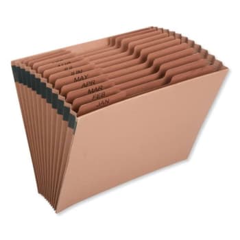 Image for Skilcraft Expanding File Jan-Dec, 9 Expansion, 12 Sections, Brown, Open Top from HD Supply