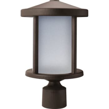 Liteco Bronze Polymer Post Cylinder Fixture With Frosted Lens