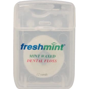 Freshmint® Mint Waxed Dental Floss, 12 Yards, Case Of 144