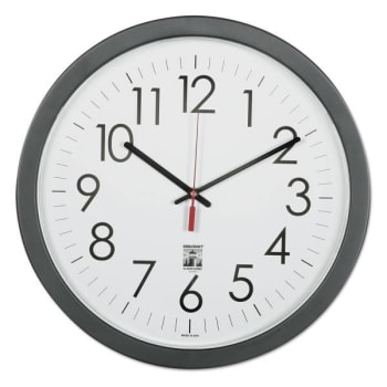 Image for SKILCRAFT Self-Set Wall Clock, 14.5 Overall Diameter, Black Case, 1 Aa from HD Supply