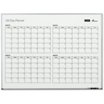 Image for Skilcraft Quartet 4-Month Dry Erase Calendar, 48 X 36, Silver from HD Supply