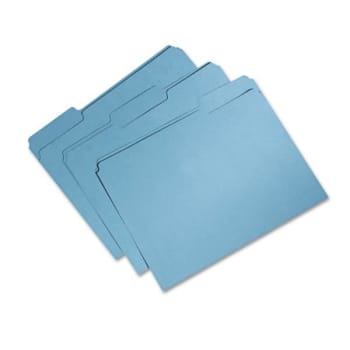 Image for Skilcraft Recycled File Folders, 1/3-Cut 1-Ply Tabs, Letter, Blue, Pack Of 100 from HD Supply