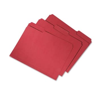 Image for Skilcraft Recycled File Folders, 1/3-Cut 2-Ply Tabs, Letter, Red, Pack Of 100 from HD Supply