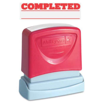 Skilcraft Pre-Inked Message Stamp, Completed, Red
